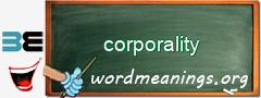WordMeaning blackboard for corporality
